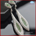 fashion jewelry plated platinum zircon earrings design for girl